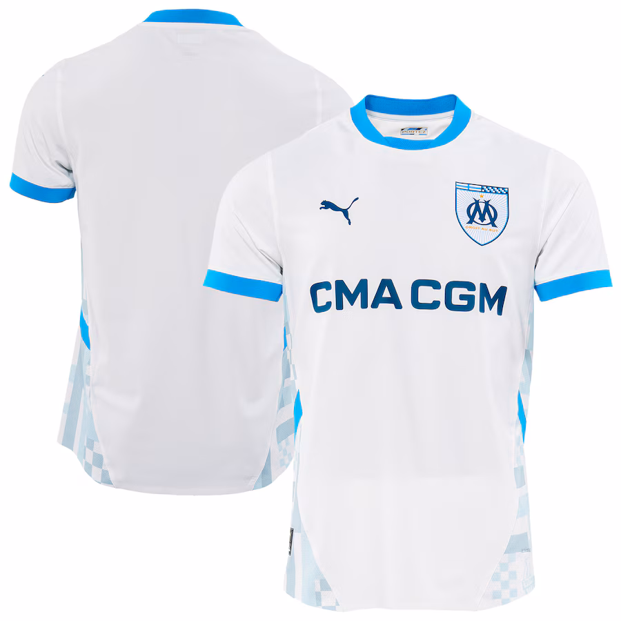 The genuine PUMA home jersey for the Marseille Olympic 2024-25